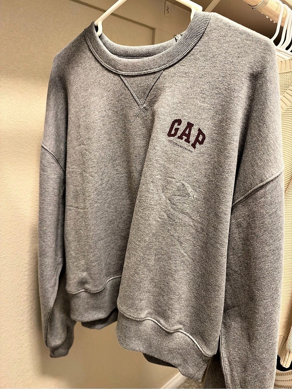 GAP Victoria Beckham Gray Sweatshirt Size Large